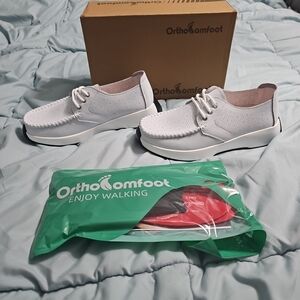 Orthocomfoot Leather Plantar Fasciitis-Arch Support Walking Shoe Women's 7‎ NEW